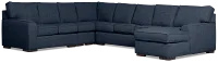 Sinclair Dark Blue Fabric Right Chaise Innerspring Sleeper Sectional