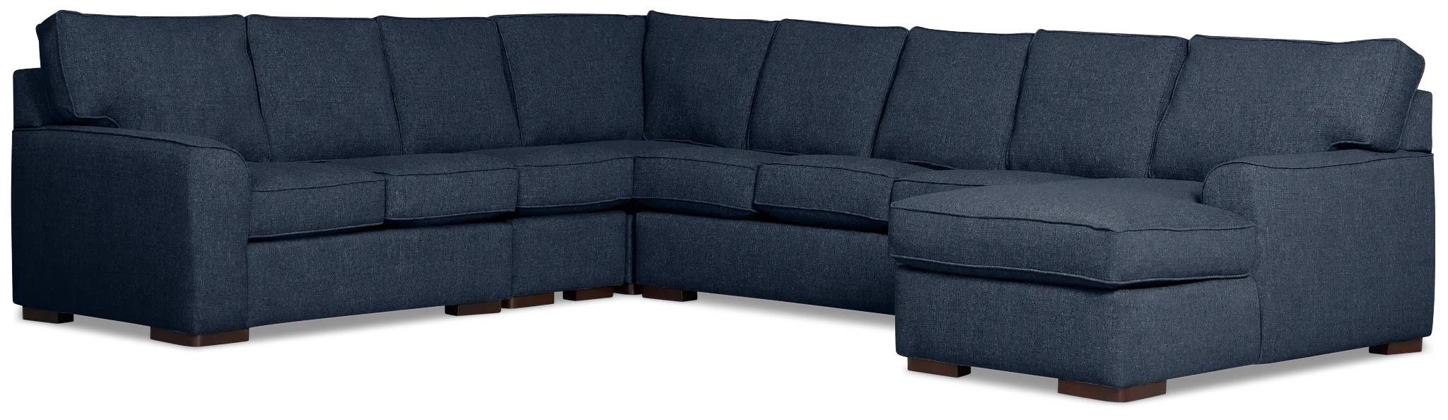 Sinclair Dark Blue Fabric Right Chaise Innerspring Sleeper Sectional