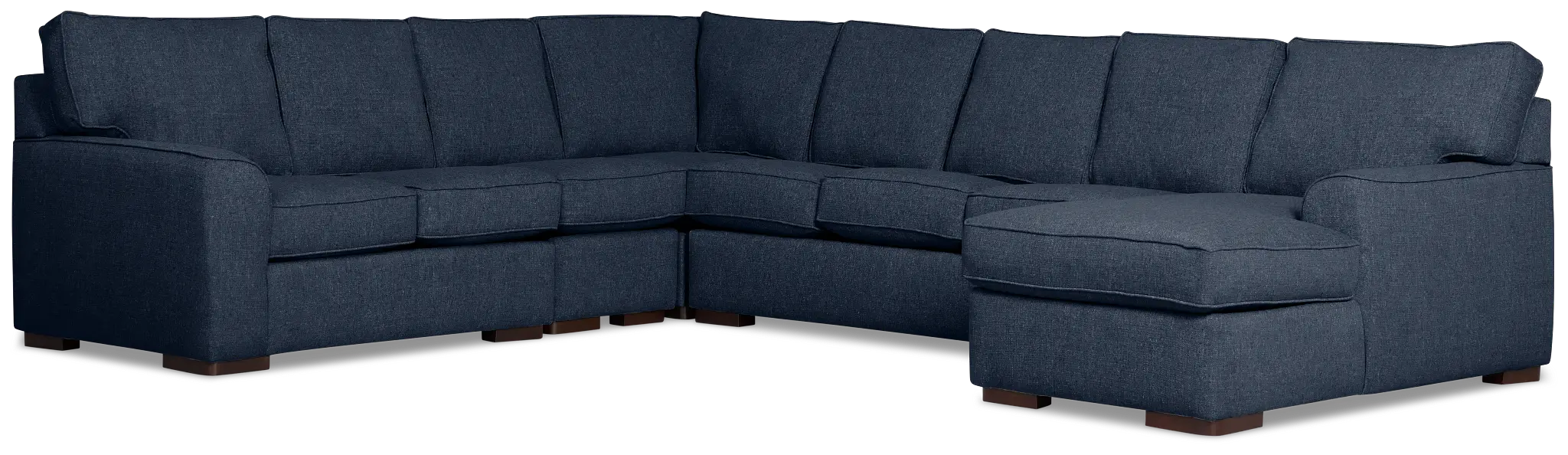 Sinclair Dark Blue Fabric Right Chaise Innerspring Sleeper Sectional Sinclair Dark Blue Fabric Right Chaise Innerspring Sleeper Sectional