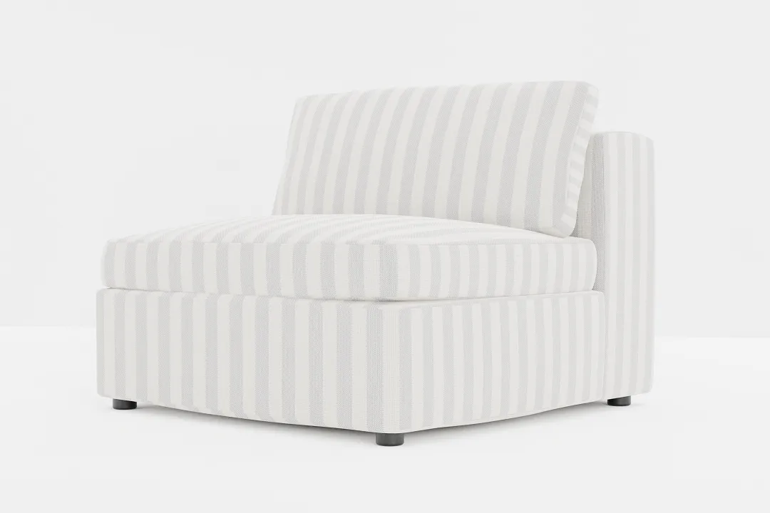 Destin Sea Lane Light Gray Fabric Armless Chair