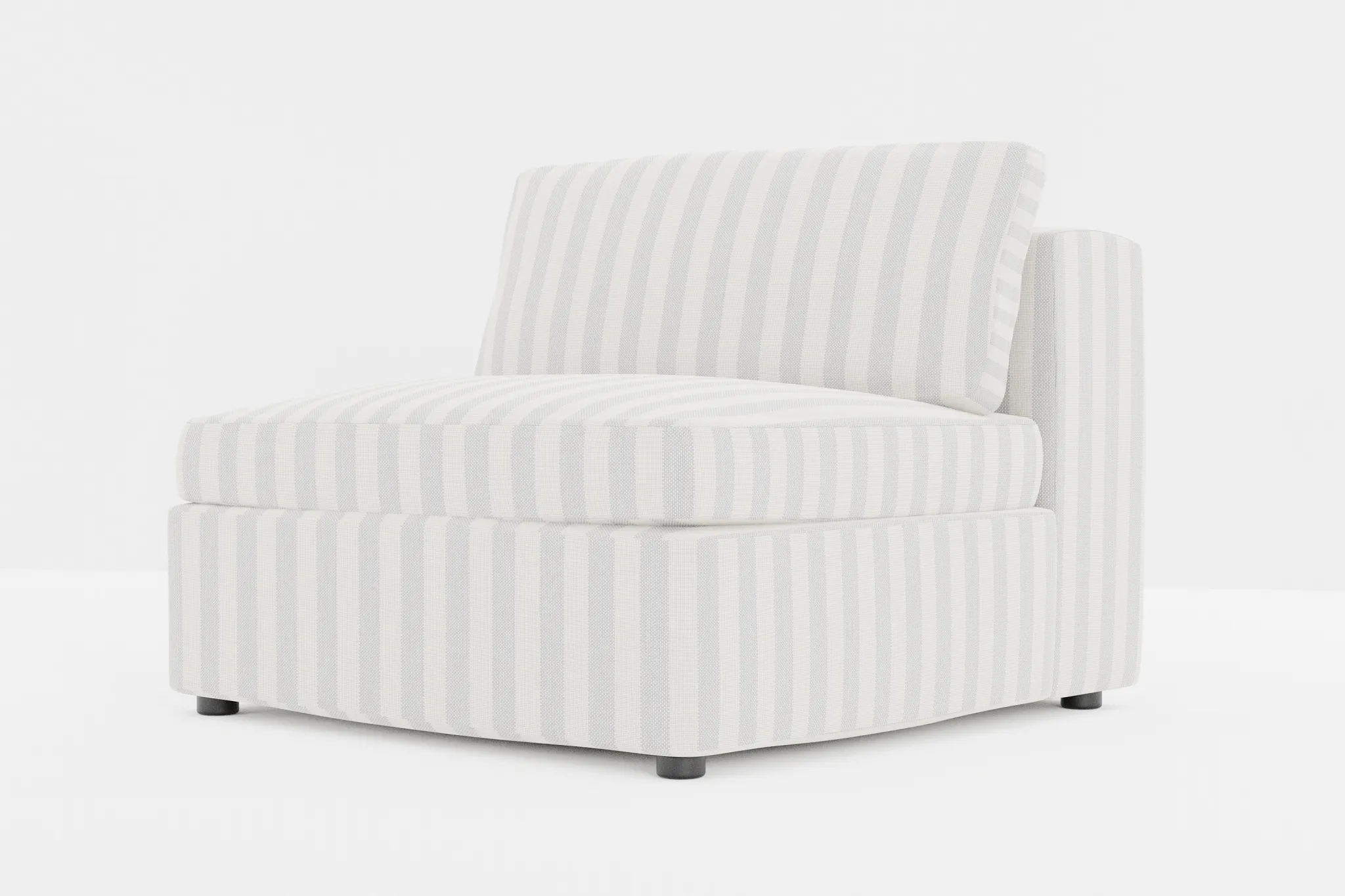 Destin Sea Lane Light Gray Fabric Armless Chair