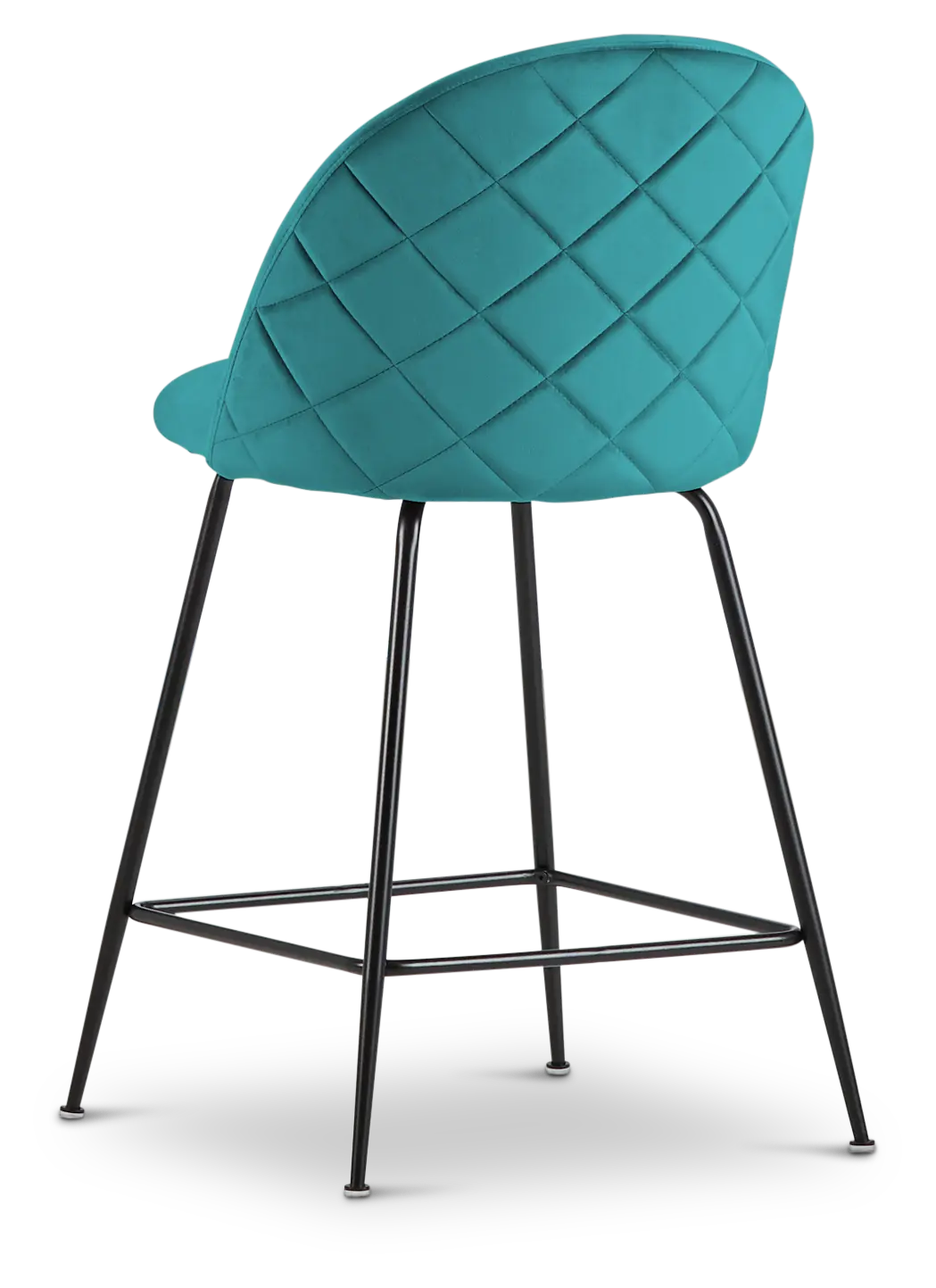 Capri Dark Teal Velvet Upholstered 24" Barstools W/black Legs Capri Dark Teal Velvet Upholstered 24" Barstools W/black Legs