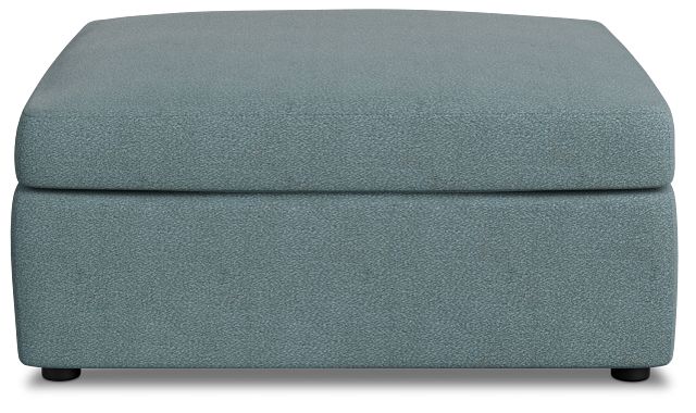 Destin Sutton Blue Fabric Cocktail Ottoman