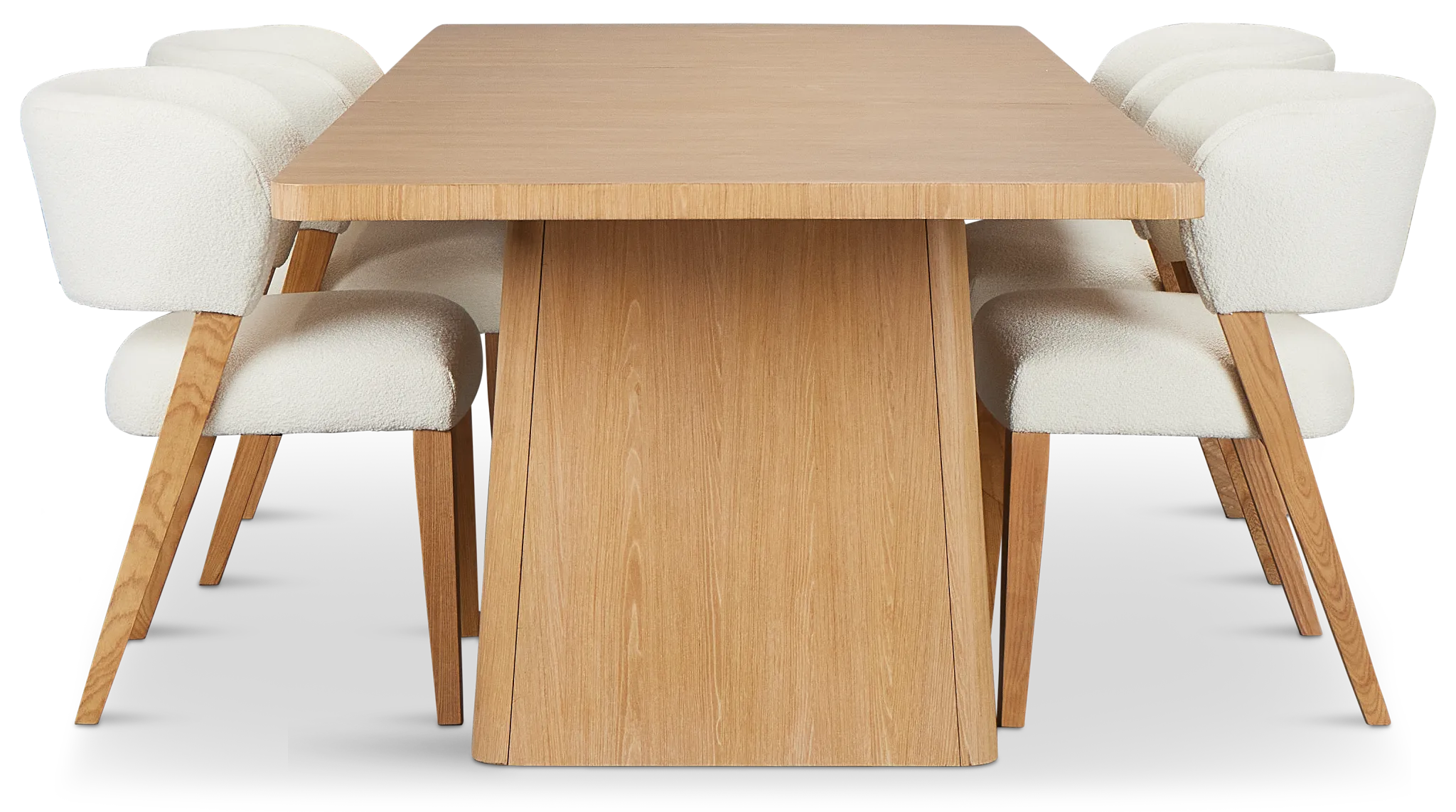 Malibu Light Tone Rect Table & 4 Upholstered Chairs