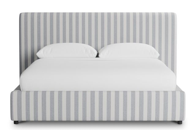 Grayton Sea Lane Dark Blue 44" Upholstered Platform Bed