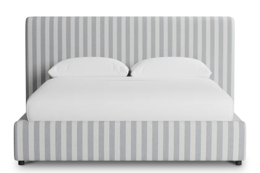 Grayton Sea Lane Dark Blue 44" Upholstered Platform Bed