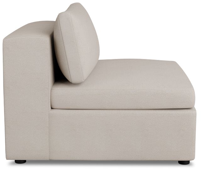 Destin Sutton Beige Fabric Armless Chair