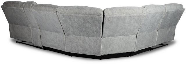Orion Light Gray Fabric Medium Dual Manual 2-arm Sectional
