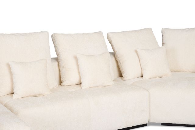 Skylar White Fabric Medium Left Chaise Sectional