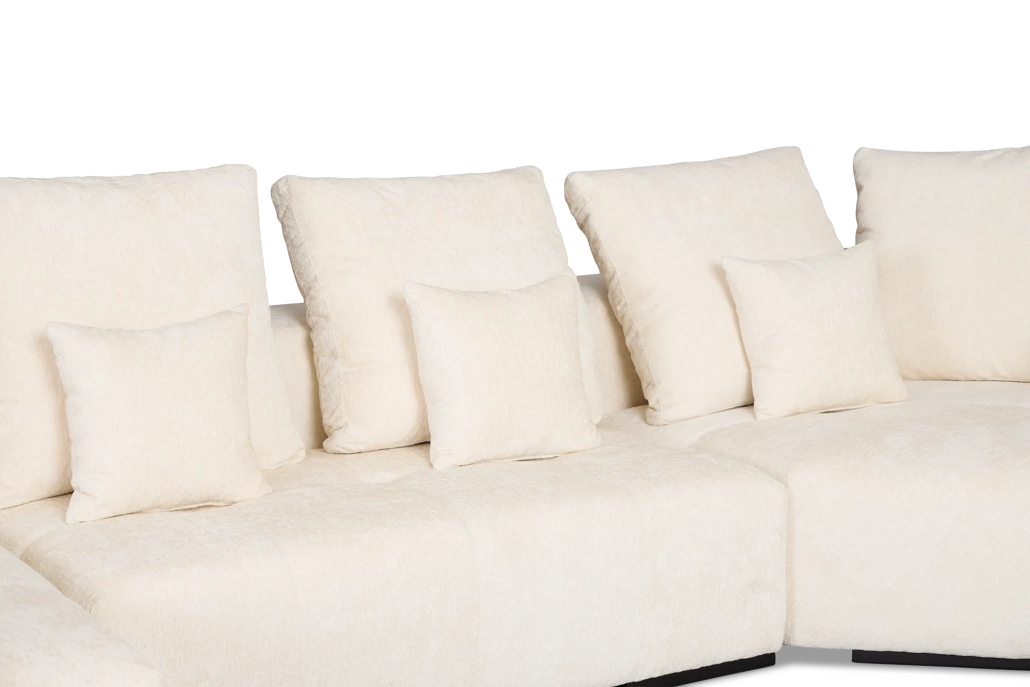 Skylar White Fabric Medium Left Chaise Sectional