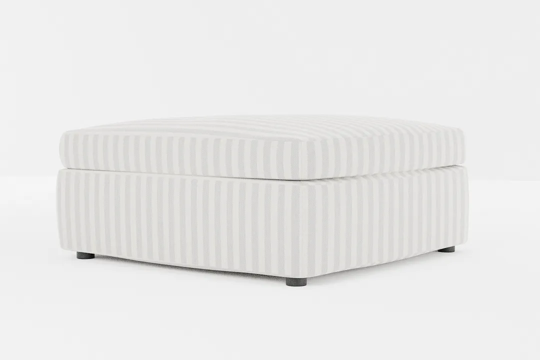 Destin Sea Lane Light Gray Fabric Cocktail Ottoman
