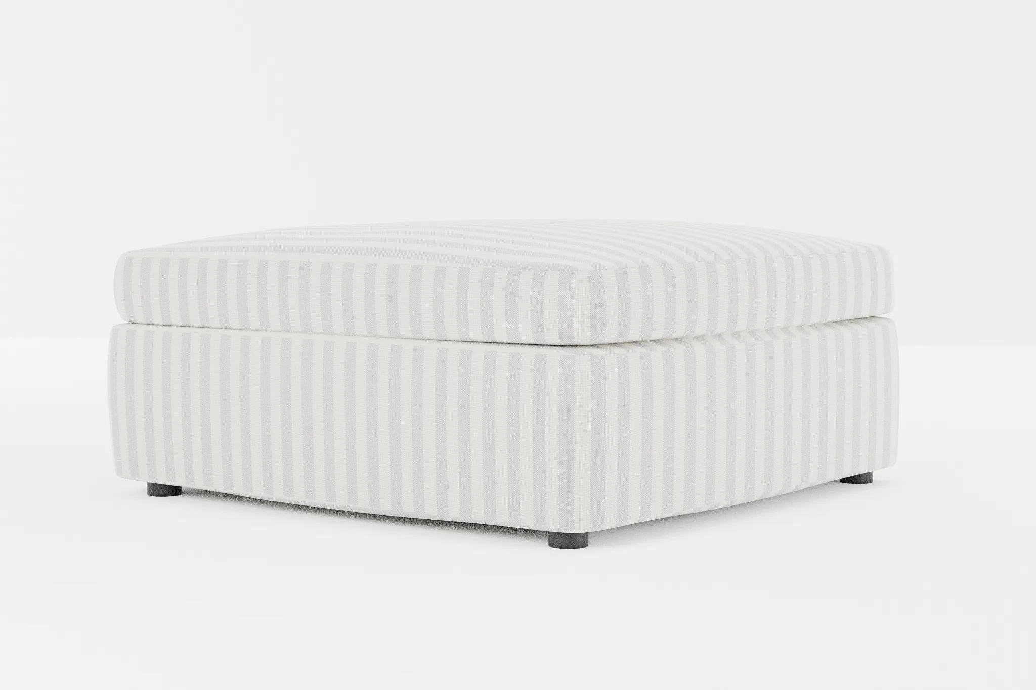 Destin Sea Lane Light Gray Fabric Cocktail Ottoman