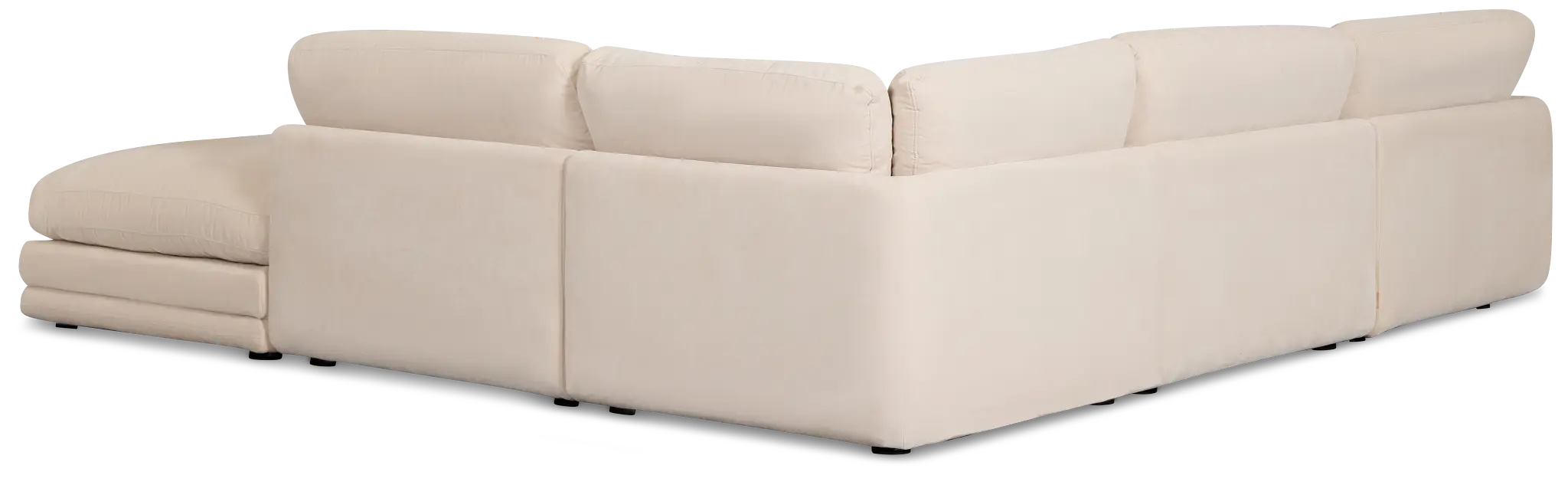Jules Ivory Velvet 5-piece Right Facing Bumper Sectional Jules Ivory Velvet 5-piece Right Facing Bumper Sectional