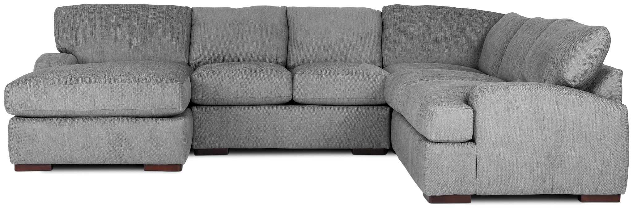 Alpha Light Gray Fabric Medium Left Chaise Sectional