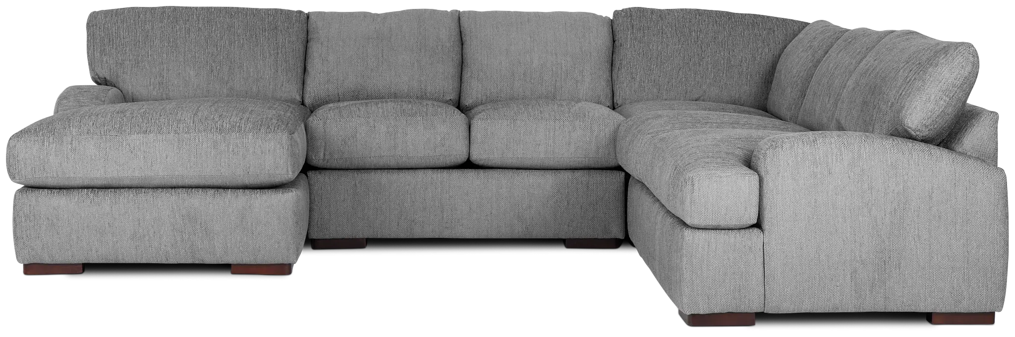 Alpha Light Gray Fabric Medium Left Chaise Sectional Alpha Light Gray Fabric Medium Left Chaise Sectional