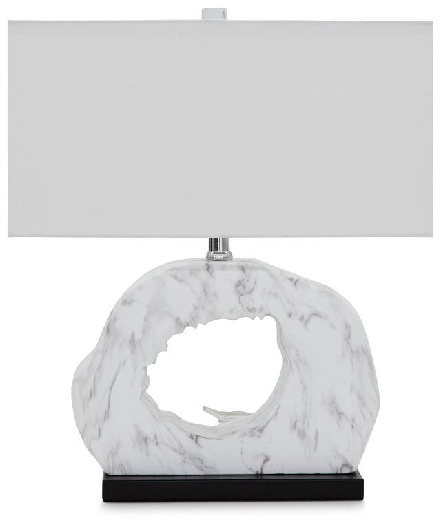 Becca White Polyresin Table Lamp