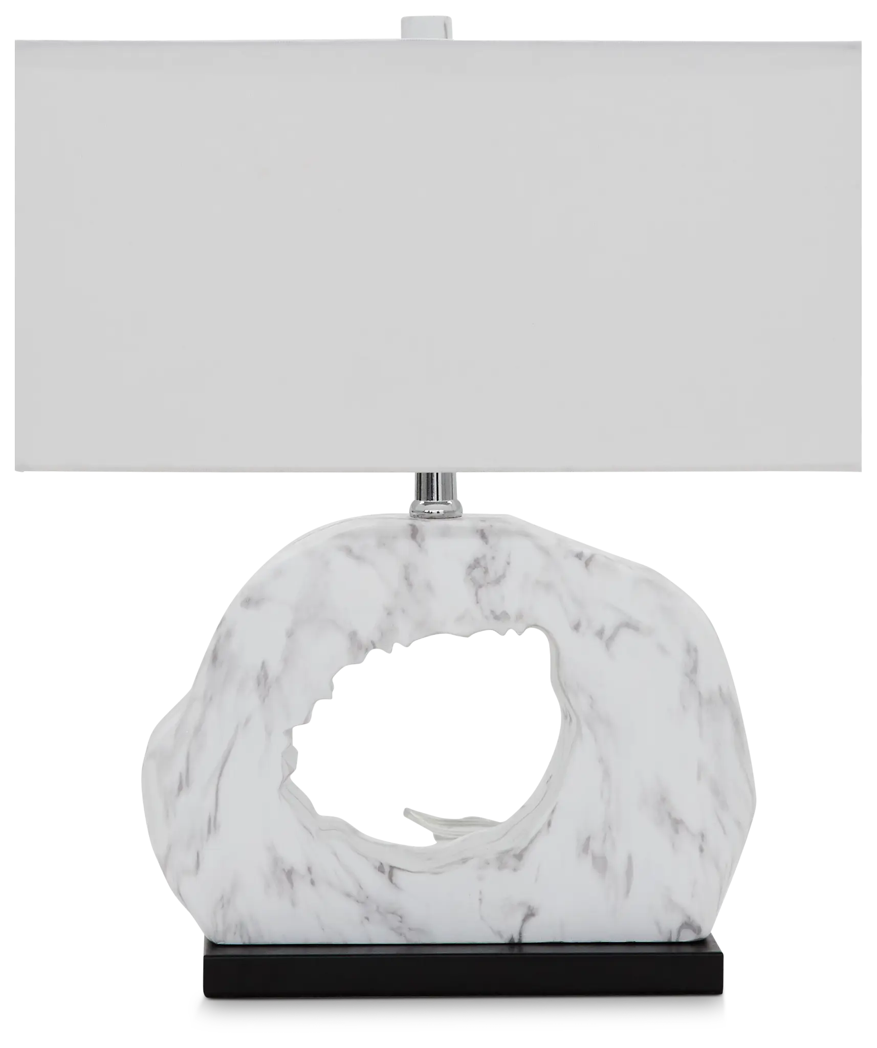Becca White Polyresin Table Lamp Becca White Polyresin Table Lamp