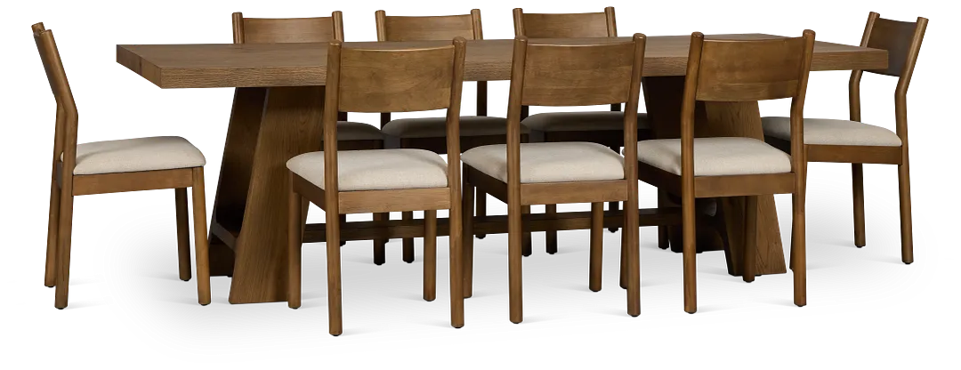 Rochester Mid Tone Rect Table & 8 Uph Chairs