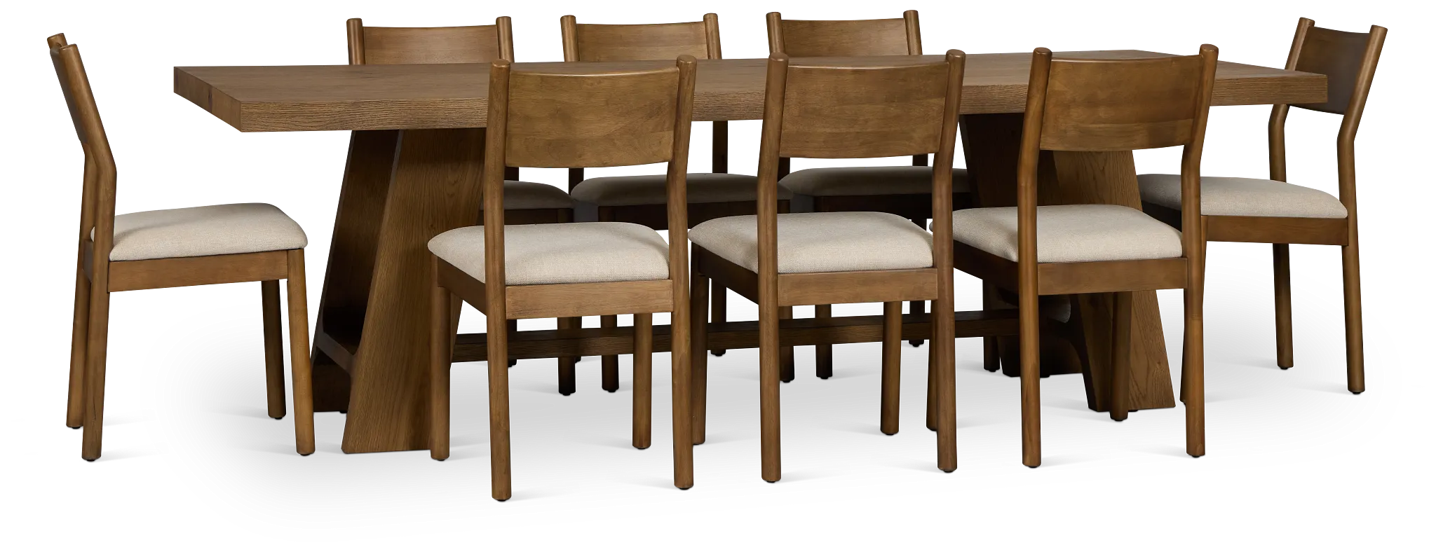 Rochester Mid Tone Rect Table & 8 Uph Chairs