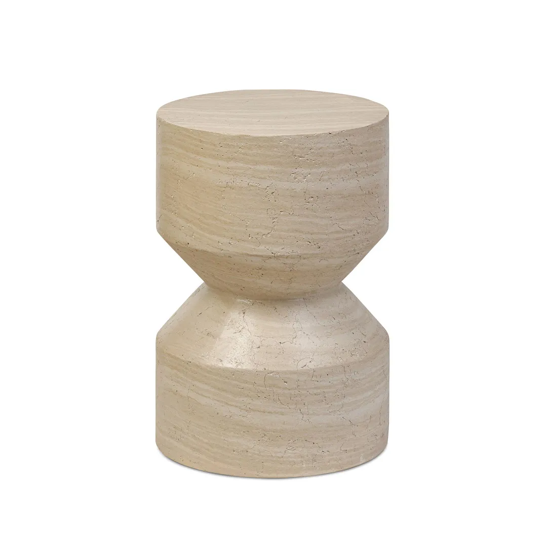 Four Hands Ara Light Beige Concrete Round End Table