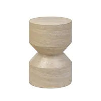 Four Hands Ara Light Beige Concrete Round End Table