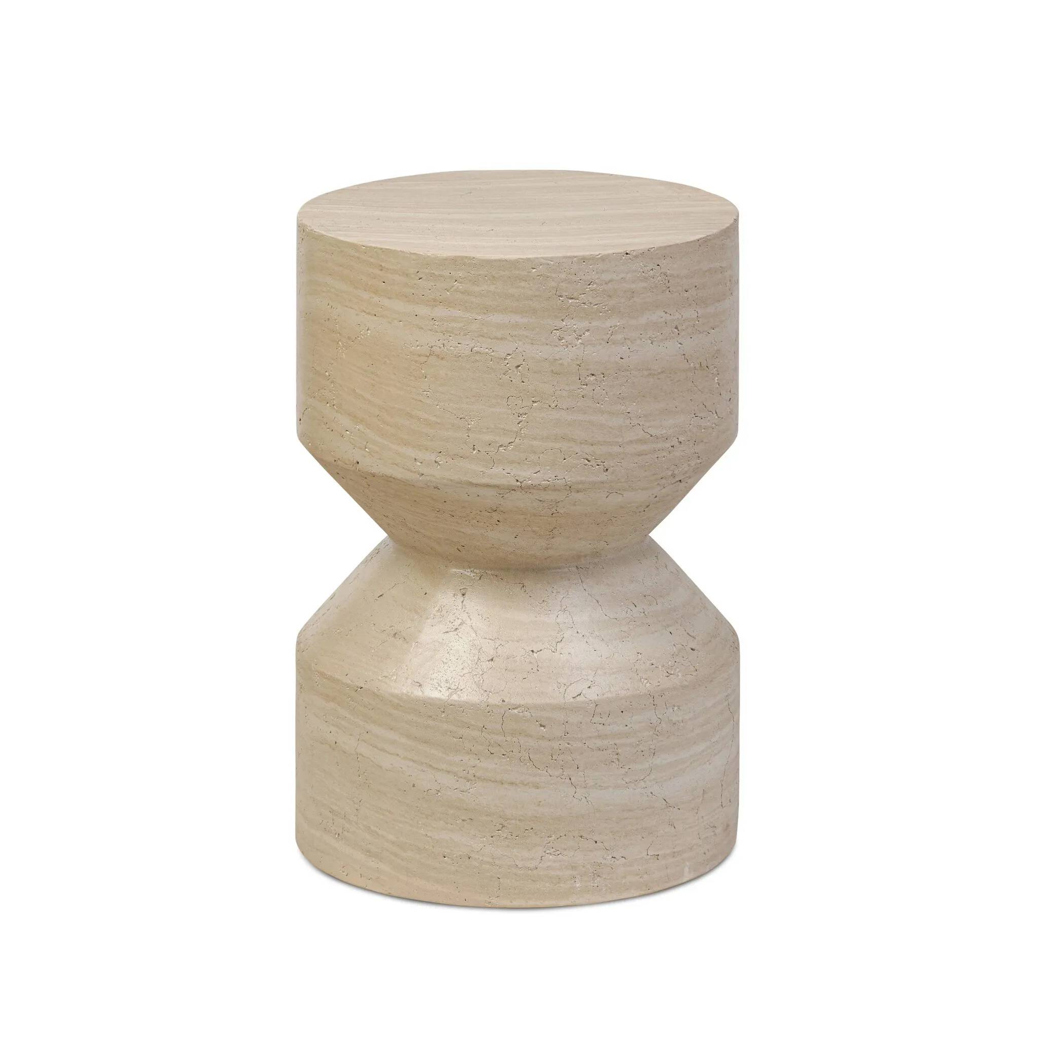 Four Hands Ara Light Beige Concrete Round End Table