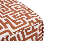 Enid Dark Orange Fabric Accent Pouf