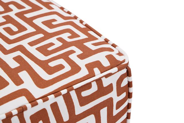 Enid Dark Orange Fabric Accent Pouf