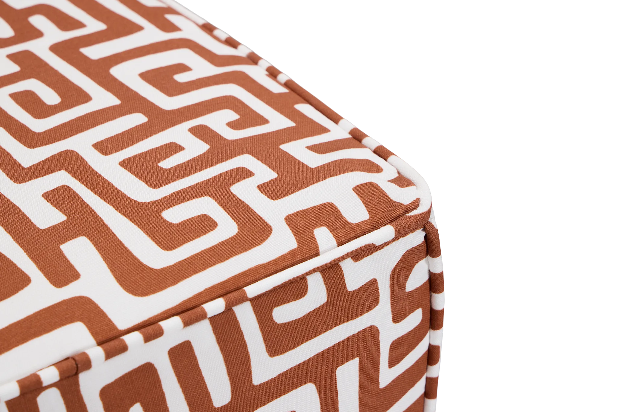 Enid Dark Orange Fabric Accent Pouf