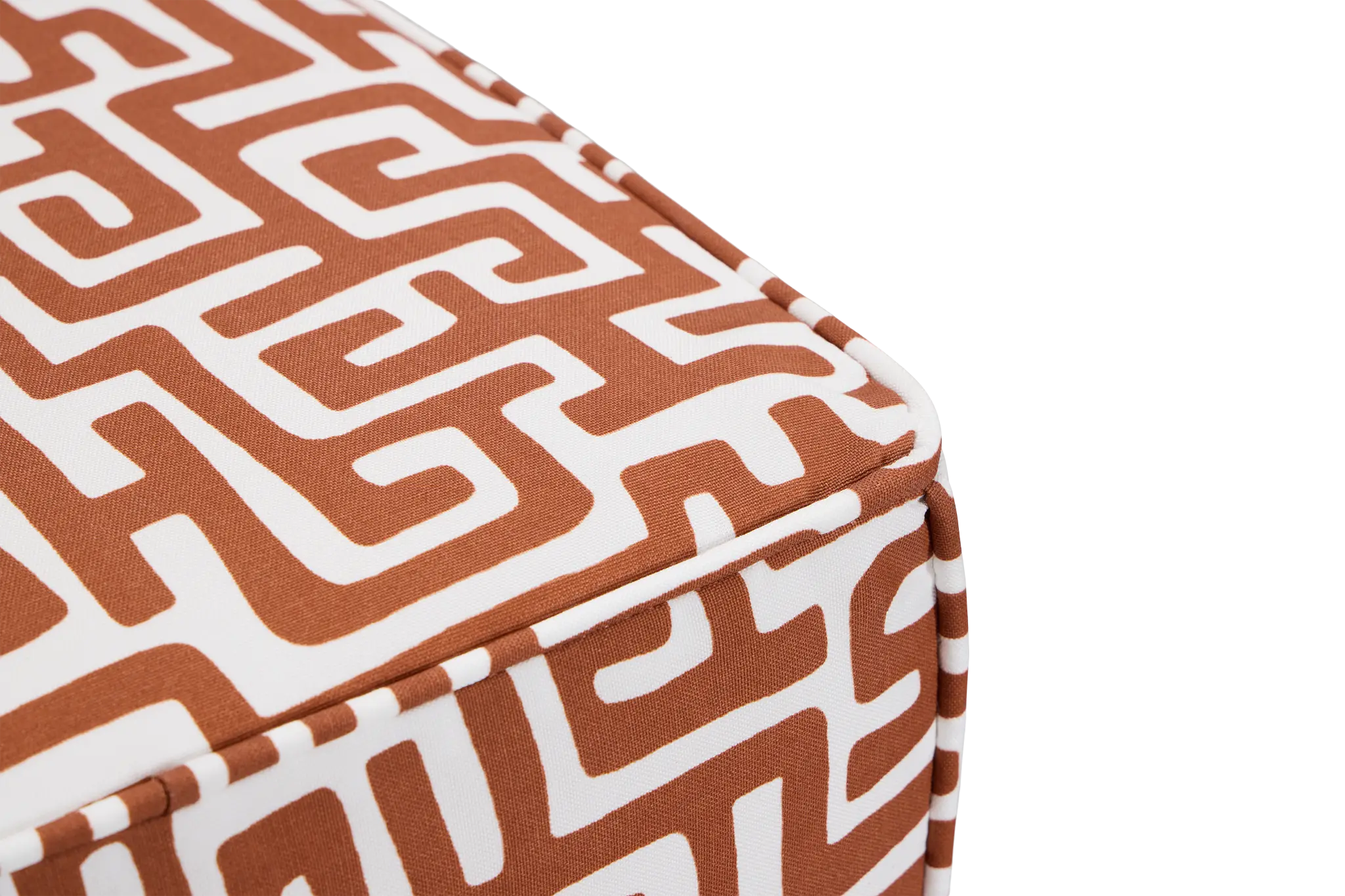 Enid Dark Orange Fabric Accent Pouf Enid Dark Orange Fabric Accent Pouf