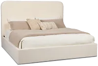 Lyndie Beige Upholstered Platform Bed