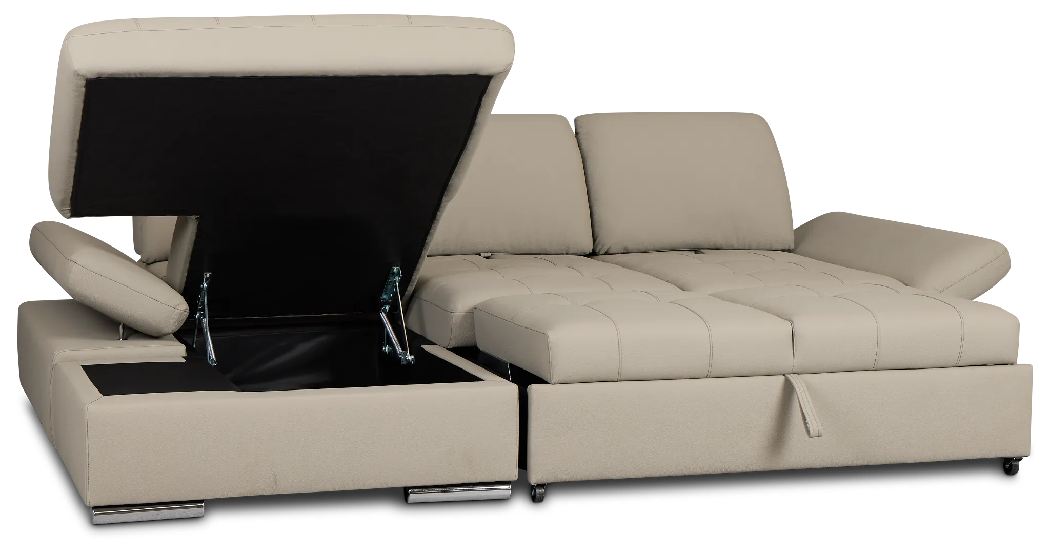 Eden Gray Micro Left Chaise Sleeper Sectional