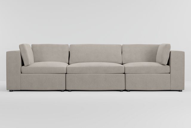 Destin Revenue Beige Fabric 3-piece Modular Sofa