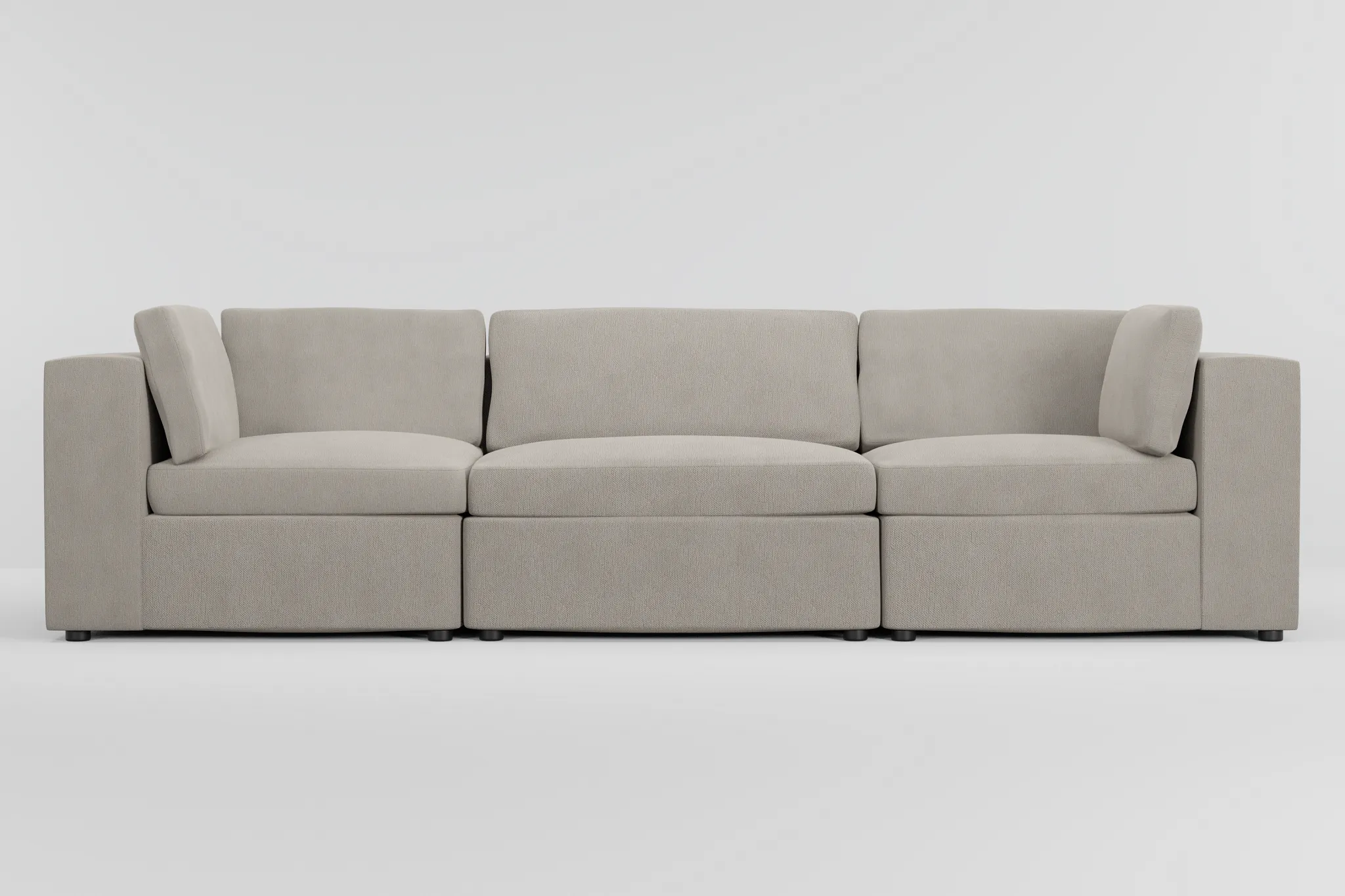 Destin Revenue Beige Fabric 3-piece Modular Sofa