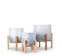 River Ceramic Set Of 3 Planter