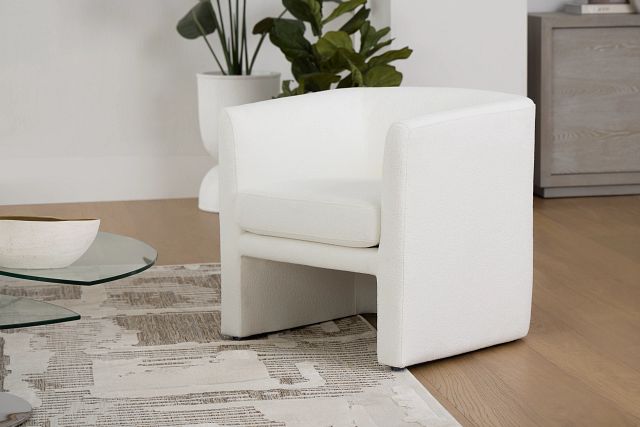 Kalid White Accent Chair