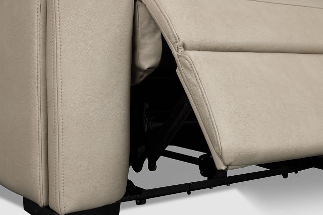 Melody Light Gray Micro Power Reclining Console Sofa