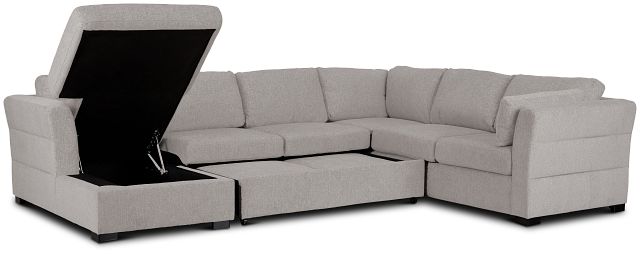 Amber Light Gray Fabric Large Left Chaise Sleeper Sectional (6)