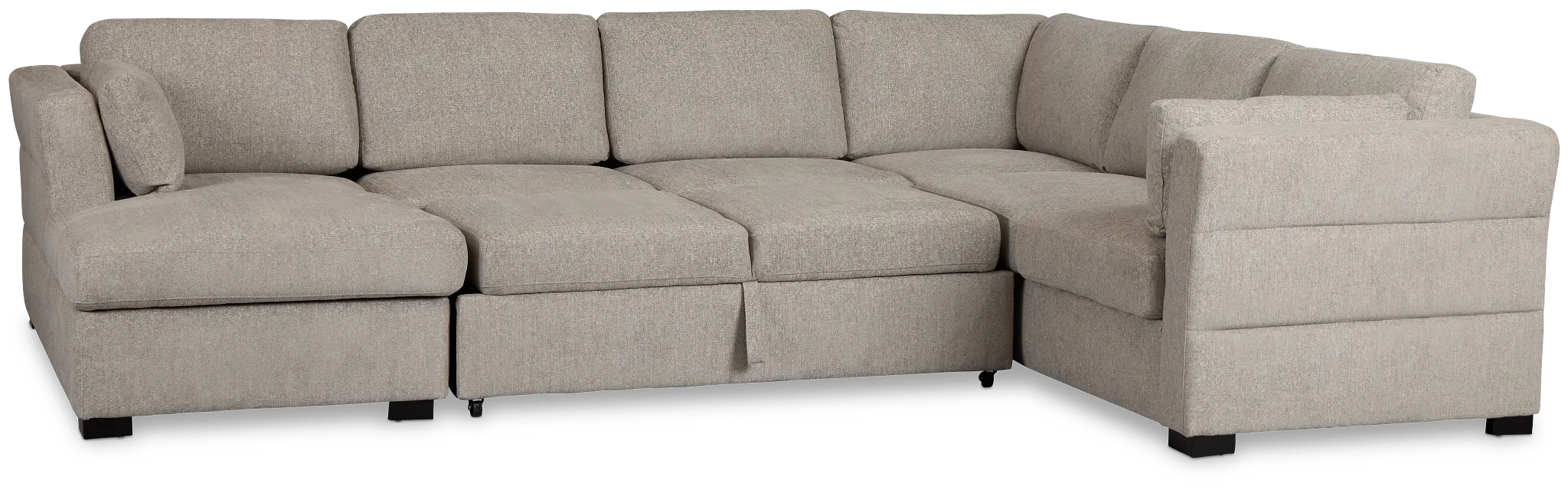 Amber Light Gray Fabric Large Left Chaise Storage Sleeper Sectional Amber Light Gray Fabric Large Left Chaise Storage Sleeper Sectional