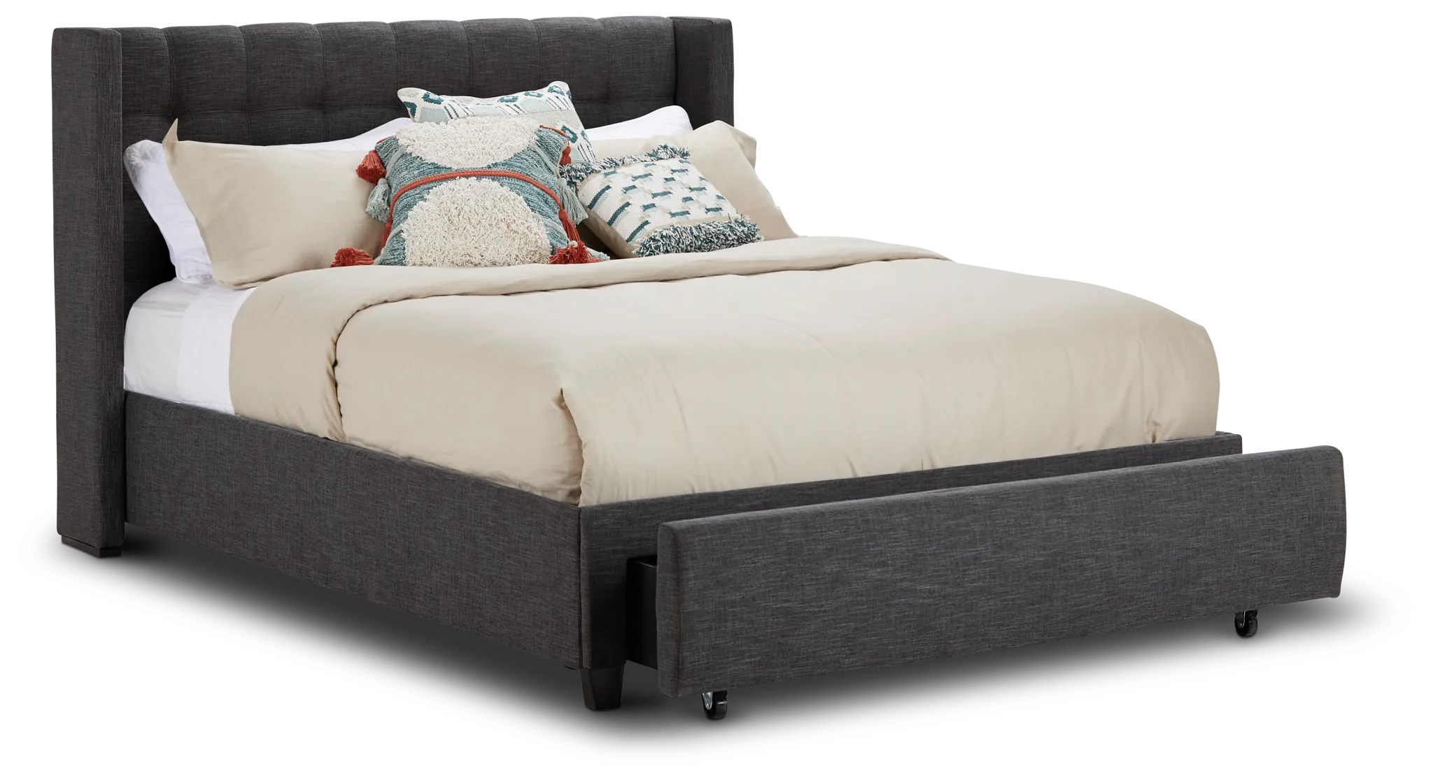Chatham Dark Gray Low Platform Storage Bed