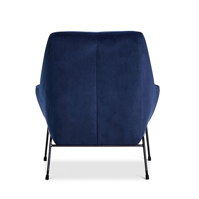 Xena Dark Blue Velvet Accent Chair