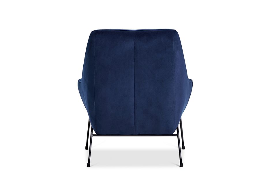 Xena Dark Blue Velvet Accent Chair