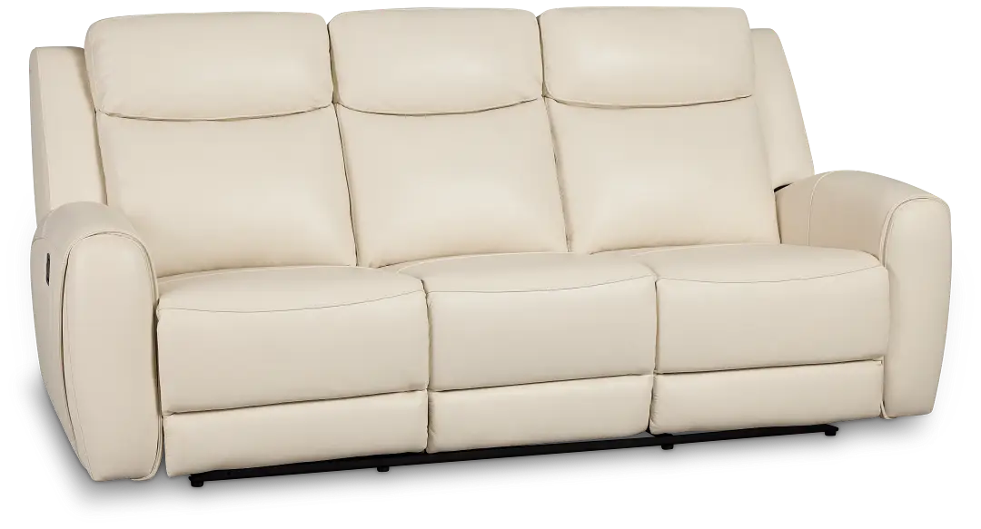 Walker Ivory Lthr/vinyl Reclining Sofa Walker Ivory Lthr/vinyl Reclining Sofa
