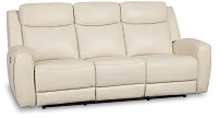 Walker Ivory Lthr/vinyl Reclining Sofa