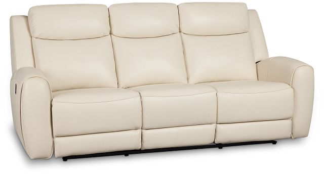 Walker Ivory Lthr/vinyl Reclining Sofa