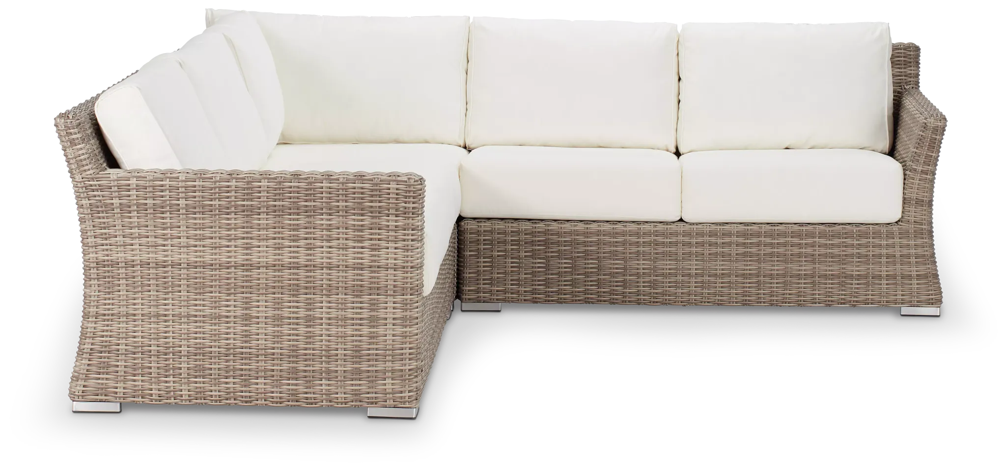 Raleigh White Woven Small Two-arm Sectional