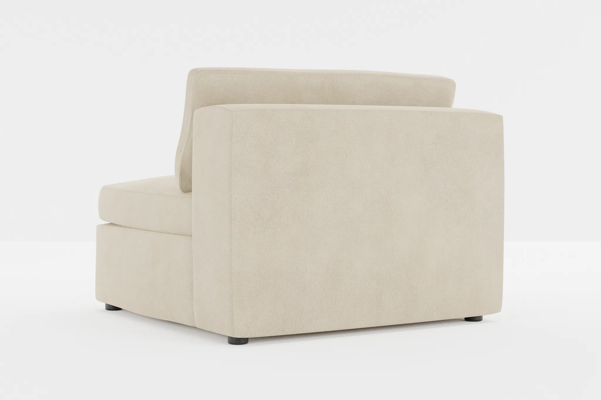 Destin Peyton Beige Fabric Armless Chair
