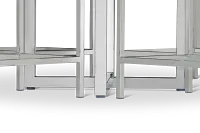 Amalfi White Glass High Table & 4 Upholstered Barstools