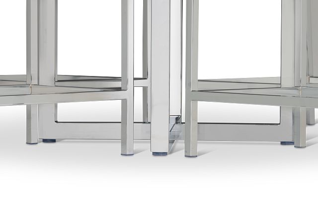 Amalfi White Glass High Table & 4 Upholstered Barstools