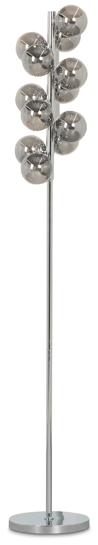 Stevie Silver Glass Floor Lamp
